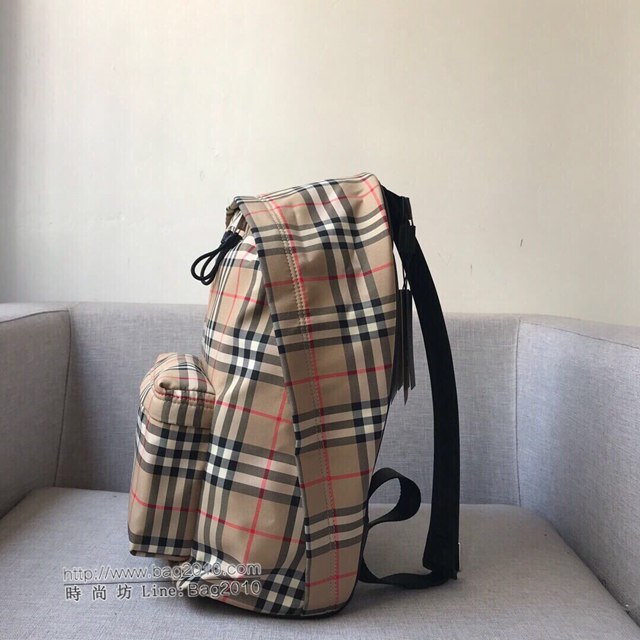 Burberry專櫃新款雙肩包 巴寶莉Vintage復古格紋雙肩後背包  db1201